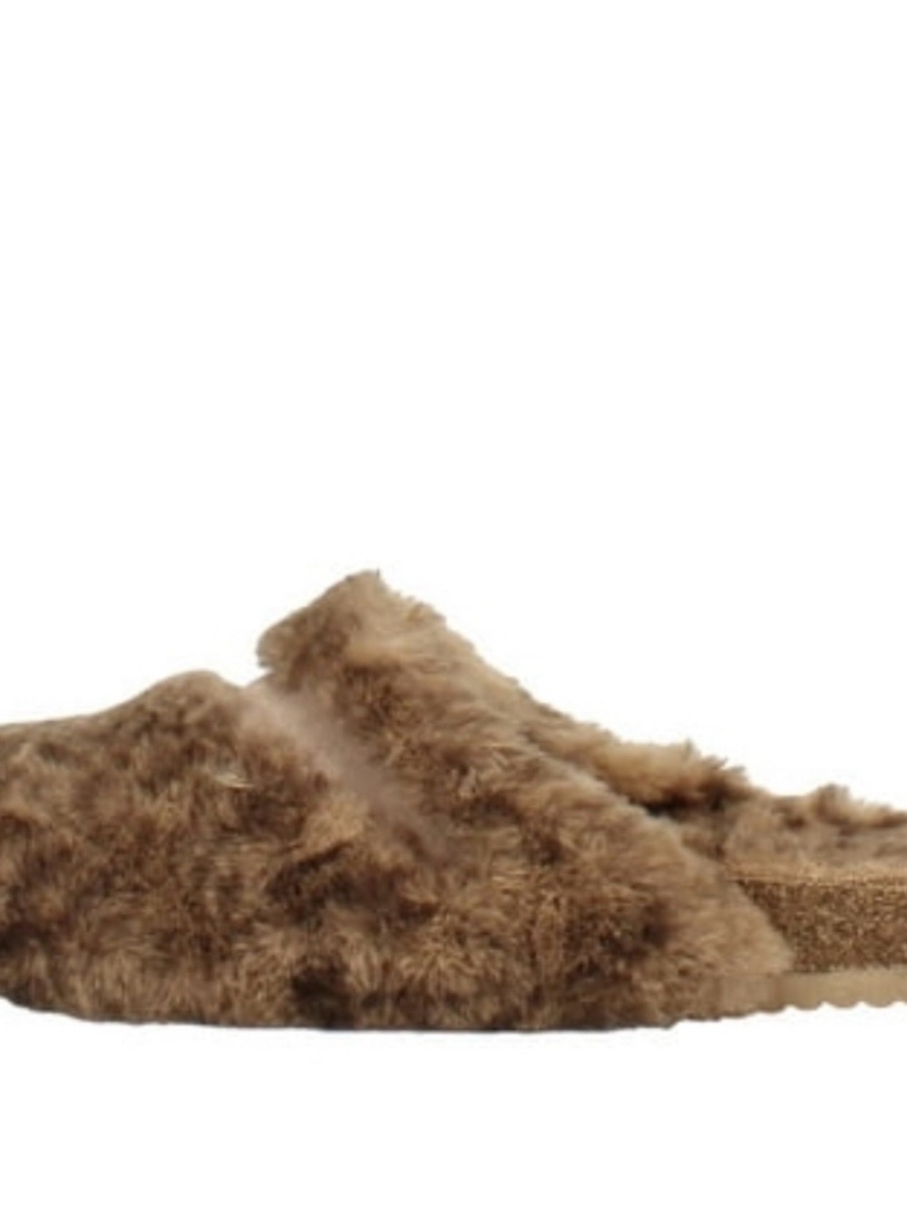 Vintage Havana Brown Faux Fur Clog Sandals - Picture 3 of 9